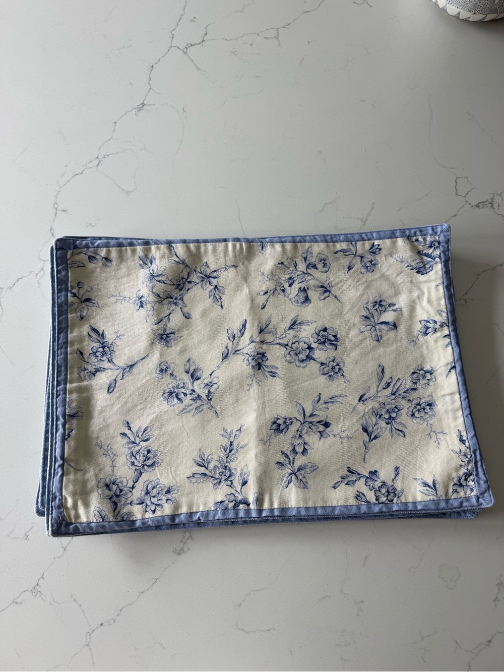 Blue Floral Linen Placemat